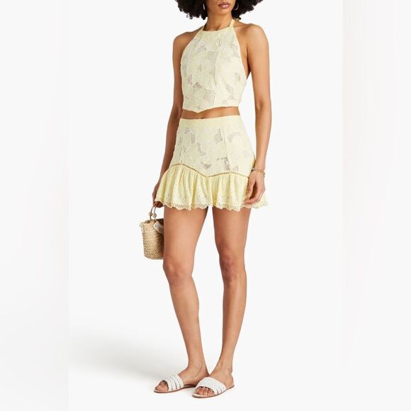 NWT LoveShackFancy Omi Handkerchief Top & Eliza Skirt Rare Embroidered Set sz XS - Picture 15 of 16